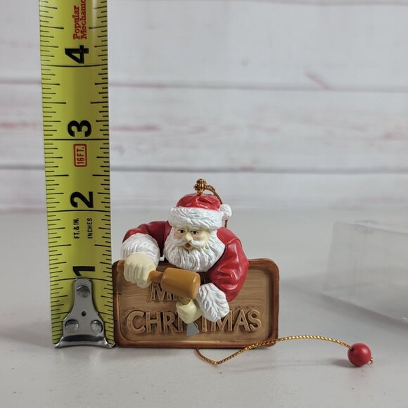 Santa's Best Christmas Ornament Sign of the Times Santa Carving 1992 VTG READ - Picture 9 of 12